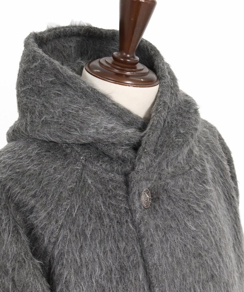 CAMBIO(カンビオ)の「mj11704-Long Fur Melton Poncho ロングポンチョ(MIU-262-002)(ポンチョ・メンズ・ブラック/チャコール・S/M/L)」の20枚目の写真