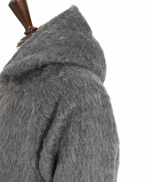 CAMBIO(カンビオ)の「mj11704-Long Fur Melton Poncho ロングポンチョ(MIU-262-002)(ポンチョ・メンズ・ブラック/チャコール・S/M/L)」の22枚目の写真