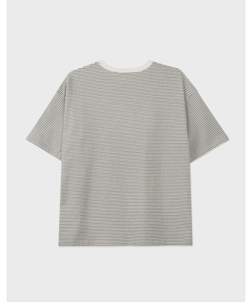 WORK ON BODY OFF（ワークオンボディオフ）の「マレコットンラウンドネック半袖Tシャツ[アイボリーブラック]（Tシャツ/カットソー・メンズ・アイボリー・MEDIUM/LARGE/X-LARGE）」の8枚目の写真