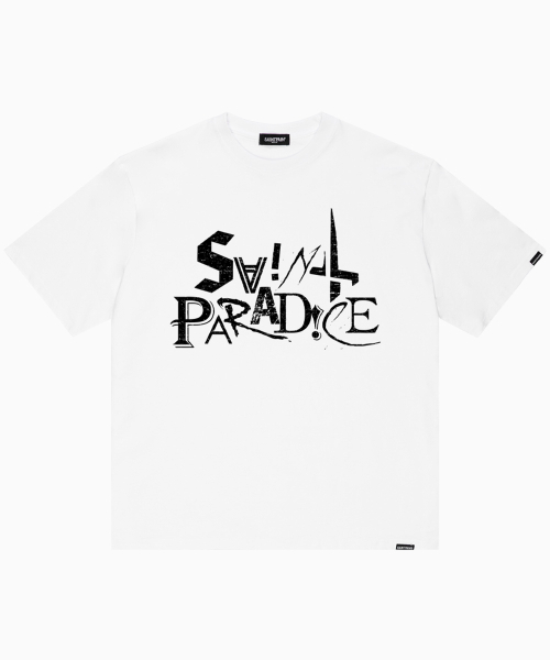 SAINTPAIN(セイントペイン)の「SP ミックスドレタリング半袖Tシャツ ホワイト(Tシャツ/カットソー・レディース・その他・MEDIUM/LARGE)」の1枚目の写真