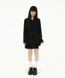 DIAGONAL TWO BUTTON PLEATS SK BLACK