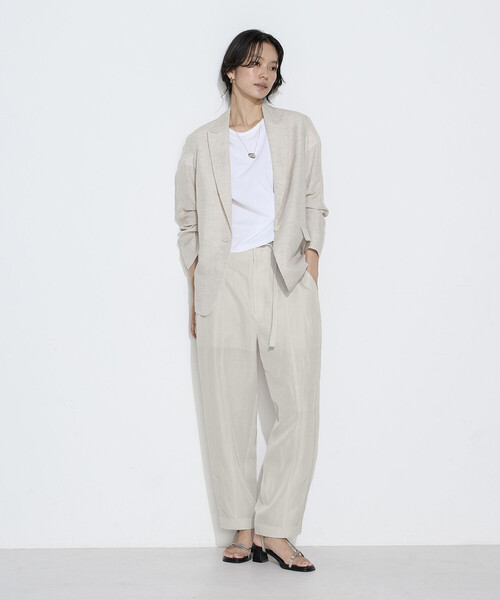 K.T KIYOKO TAKASE(キヨコタカセ)の「〔 TALLサイズ 〕 キュプラリネン/トリアセリネンサテン バレルシルエットパンツ(その他パンツ・レディース・キナリ・15号)」の10枚目の写真
