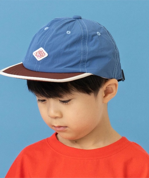 and D. petit main(アンドディープティマイン)の「【Dセレクト】パイピングCAP(キャップ・キッズ・ブルー/ベージュ・F)」の2枚目の写真