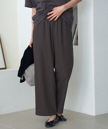 【新柄登場/ストレッチ】とろさらストライプイージーワイドパンツ