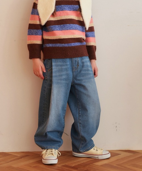Ocean&Ground(オーシャン&グラウンド)の「デニムカーブパンツ(その他パンツ・キッズ・ケミカルウォッシュ/ブラック/ダークインディゴブルー・90/100/110/120/130/140)」の3枚目の写真