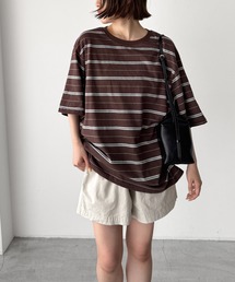 CANAL JEAN（キャナルジーン）の「Lakey Park　マルチボーダーオーバーTシャツ（Tシャツ/カットソー）」