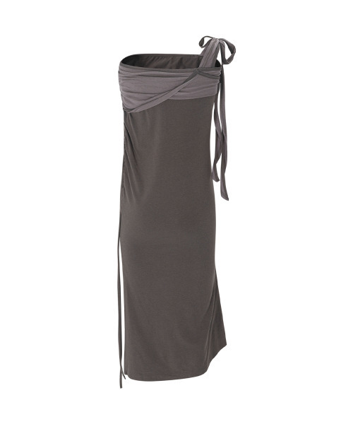 PLEASENOFOLLOW(プリーズノーフォロー)の「Ina Shirring Long Skirt (Khaki)(スカート・レディース・その他・SMALL/MEDIUM)」の3枚目の写真