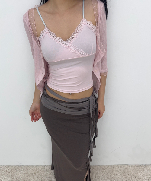 PLEASENOFOLLOW(プリーズノーフォロー)の「Ina Shirring Long Skirt (Khaki)(スカート・レディース・その他・SMALL/MEDIUM)」の6枚目の写真