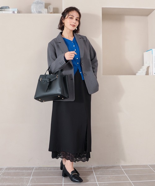 GLACIER lusso（グラシアルッソ）の「【抗菌防臭】テーラードジャケット（テーラードジャケット・レディース・ブラウン系1/グレー系1・L/LL/M/S）」の5枚目の写真
