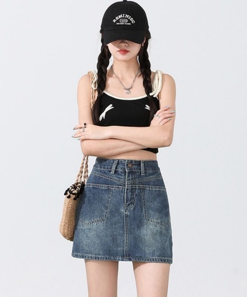 Ritzy(リッツィー)の「デニム・ミニスカート(デニムスカート・レディース・ブルー/ピンク・LARGE/MEDIUM)」の12枚目の写真