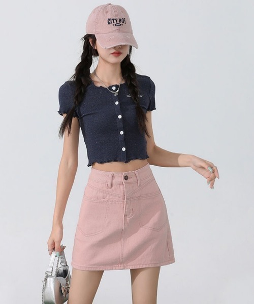 Ritzy(リッツィー)の「デニム・ミニスカート(デニムスカート・レディース・ブルー/ピンク・LARGE/MEDIUM)」の11枚目の写真