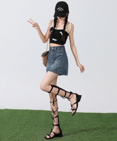 Ritzy(リッツィー)の「デニム・ミニスカート(デニムスカート・レディース・ブルー/ピンク・LARGE/MEDIUM)」の9枚目の写真