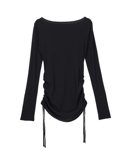 ELCHELE(エルチェレ)の「EFFORTLESS CUT LS TEE(Tシャツ/カットソー・レディース・ダークパープル/ミント/ブラック/オフホワイト・FREE)」の15枚目の写真