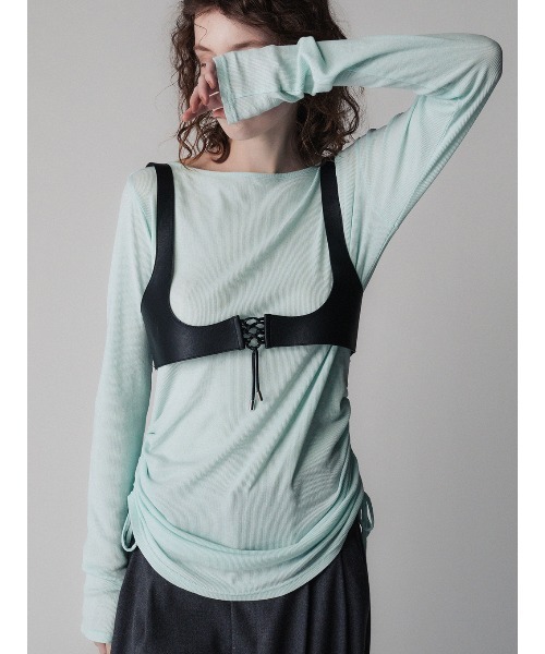 ELCHELE(エルチェレ)の「EFFORTLESS CUT LS TEE(Tシャツ/カットソー・レディース・ダークパープル/ミント/ブラック/オフホワイト・FREE)」の20枚目の写真