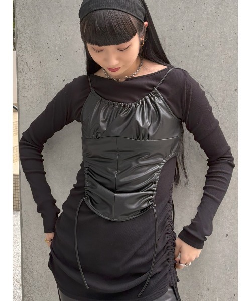 ELCHELE(エルチェレ)の「EFFORTLESS CUT LS TEE(Tシャツ/カットソー・レディース・ダークパープル/ミント/ブラック/オフホワイト・FREE)」の9枚目の写真