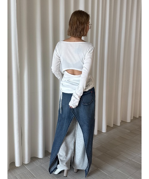 ELCHELE(エルチェレ)の「EFFORTLESS CUT LS TEE(Tシャツ/カットソー・レディース・ダークパープル/ミント/ブラック/オフホワイト・FREE)」の13枚目の写真