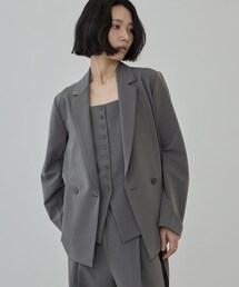 Comfy Set Up|ダブルブレストイージージャケット【セットアップ対応/通勤/カセット服】