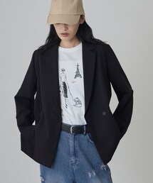 Comfy Set Up｜ダブルブレストイージージャケット【セットアップ対応／通勤／カセット服】