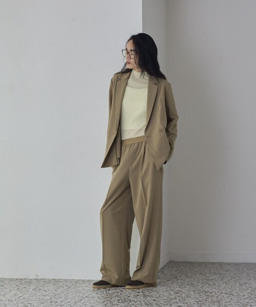 GALLEST(ギャレスト)の「Comfy Set Up|ダブルブレストイージージャケット【セットアップ対応/通勤/カセット服】(テーラードジャケット・レディース・ブラック/ベージュ/ダークグレー・36/38/40)」の7枚目の写真