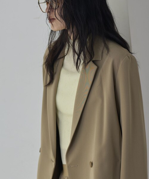 GALLEST(ギャレスト)の「Comfy Set Up|ダブルブレストイージージャケット【セットアップ対応/通勤/カセット服】(テーラードジャケット・レディース・ブラック/ベージュ/ダークグレー・36/38/40)」の12枚目の写真