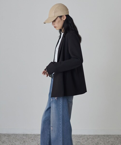 GALLEST(ギャレスト)の「Comfy Set Up|ダブルブレストイージージャケット【セットアップ対応/通勤/カセット服】(テーラードジャケット・レディース・ブラック/ベージュ/ダークグレー・36/38/40)」の15枚目の写真