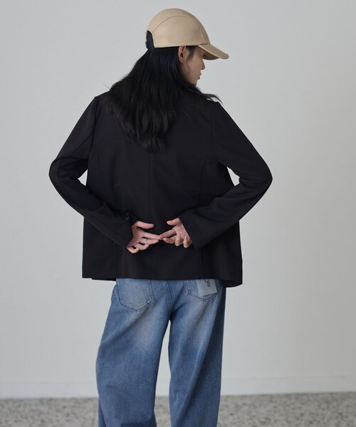 GALLEST(ギャレスト)の「Comfy Set Up|ダブルブレストイージージャケット【セットアップ対応/通勤/カセット服】(テーラードジャケット・レディース・ブラック/ベージュ/ダークグレー・36/38/40)」の16枚目の写真