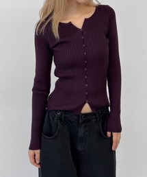 El mar　リブスキッパーニットカーディガン
