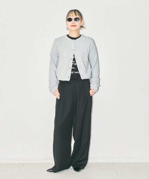 CITYSHOP（シティーショップ）の「LAME KNIT カーディガン（ニット/セーター・レディース・シルバー/ブラック・FREE）」の13枚目の写真