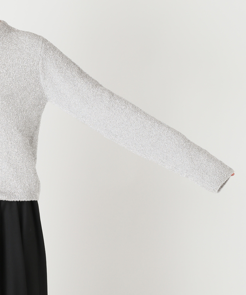 CITYSHOP（シティーショップ）の「LAME KNIT カーディガン（ニット/セーター・レディース・シルバー/ブラック・FREE）」の3枚目の写真