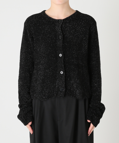 CITYSHOP（シティーショップ）の「LAME KNIT カーディガン（ニット/セーター・レディース・シルバー/ブラック・FREE）」の7枚目の写真
