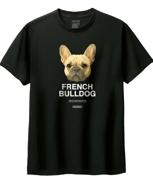Moftique(モフティック)の「Moftique(モフティック) 半袖Tシャツ フレンチブルドッグ 犬 アニマル プリント 5.6オンス カットソー メンズ ユニセックス(Tシャツ/カットソー・メンズ・ホワイト/ブラック・S/M/L/XL/XS)」の1枚目の写真