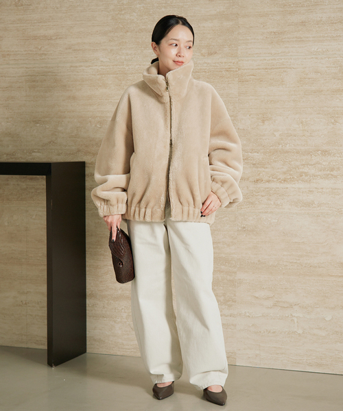 plage(プラージュ)の「Vegancode / ヴィ―ガンコード 別注 ECOFUR BOMBER ジャケット(その他アウター・レディース・ナチュラル/ブラウン・FREE)」の4枚目の写真
