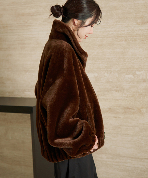 plage(プラージュ)の「Vegancode / ヴィ―ガンコード 別注 ECOFUR BOMBER ジャケット(その他アウター・レディース・ナチュラル/ブラウン・FREE)」の9枚目の写真