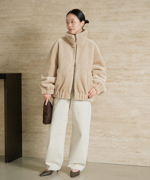plage(プラージュ)の「Vegancode / ヴィ―ガンコード 別注 ECOFUR BOMBER ジャケット(その他アウター・レディース・ナチュラル/ブラウン・FREE)」の12枚目の写真