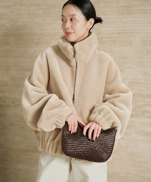 plage(プラージュ)の「Vegancode / ヴィ―ガンコード 別注 ECOFUR BOMBER ジャケット(その他アウター・レディース・ナチュラル/ブラウン・FREE)」の17枚目の写真