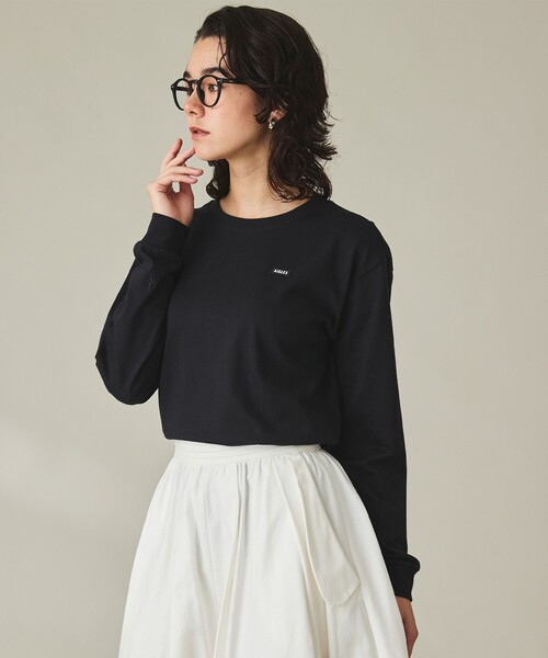 AIGLE（エーグル）の「オーガニックコットン オーバーサイズ ワンポイントシリコンバッジロゴ ロングスリーブTシャツ（Tシャツ/カットソー・メンズ・ブラック/ダークグレー/ホワイト・L/M/S/XL/XS/XXS）」の7枚目の写真