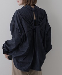A.N.L バックオープンツイストデニムブラウス 長袖