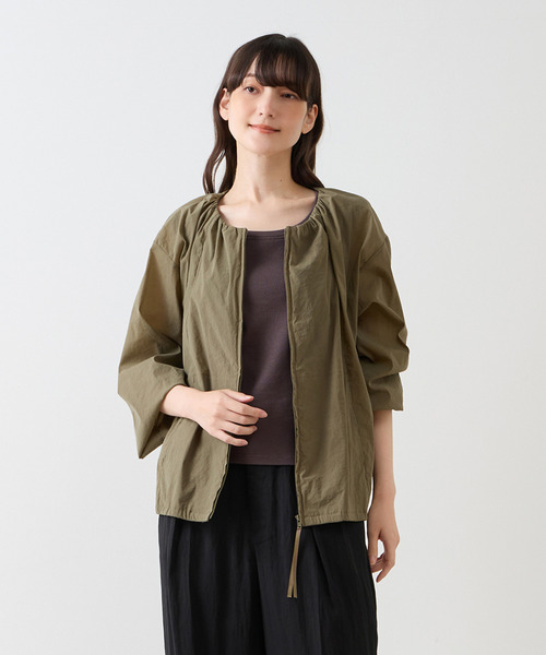 LOGEMENT DE CLAIRE(ロジュモンドクレール)の「【LOURMARIN】パフスリーブジップUPブルゾン(ブルゾン・レディース・ベージュ/ブラック/カーキ・FREE)」の3枚目の写真