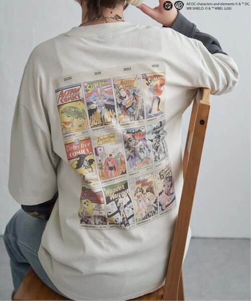 VENCEEXCHANGE（ヴァンスエクスチェンジ）の「DCキャラクターズデザイン 袖レイヤードロンT（Tシャツ/カットソー・メンズ・アイボリー/ダークグレー/オフホワイト/ブラック・L/M）」の3枚目の写真