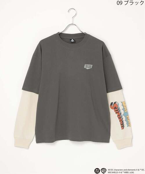 VENCEEXCHANGE（ヴァンスエクスチェンジ）の「DCキャラクターズデザイン 袖レイヤードロンT（Tシャツ/カットソー・メンズ・アイボリー/ダークグレー/オフホワイト/ブラック・L/M）」の22枚目の写真