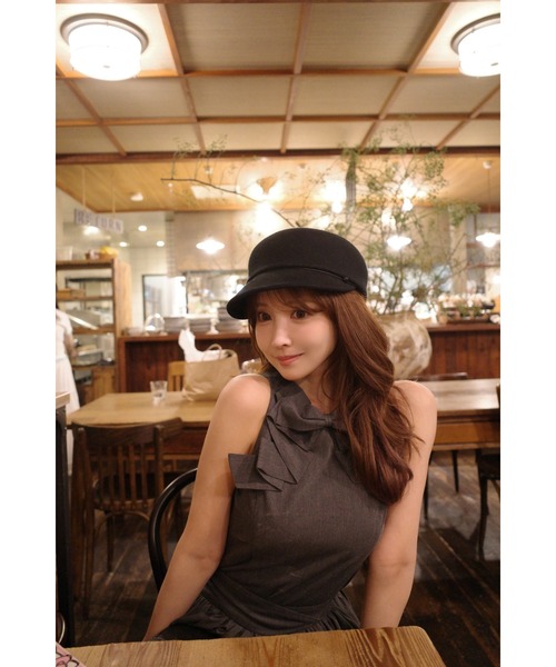MISTREASS(ミストレアス)の「Sleeveless Ribbon Tops×Flare Skirt Set Up(セットアップ・レディース・グレー/ベージュ・FREE)」の10枚目の写真