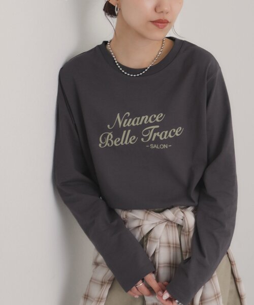 DISCOAT（ディスコート）の「フロッキーロゴアソートロングスリーブTシャツ（Tシャツ/カットソー・レディース・オフホワイト/チャコールグレー/ホワイト・FREE/SMALL）」の3枚目の写真
