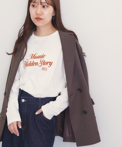 DISCOAT（ディスコート）の「フロッキーロゴアソートロングスリーブTシャツ（Tシャツ/カットソー・レディース・オフホワイト/チャコールグレー/ホワイト・FREE/SMALL）」の16枚目の写真