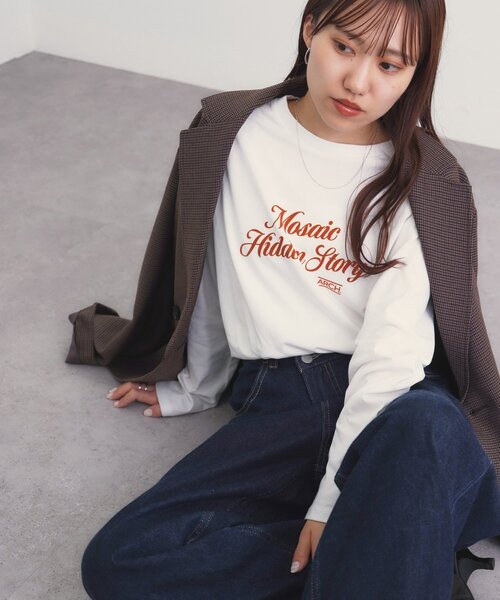DISCOAT（ディスコート）の「フロッキーロゴアソートロングスリーブTシャツ（Tシャツ/カットソー・レディース・オフホワイト/チャコールグレー/ホワイト・FREE/SMALL）」の12枚目の写真