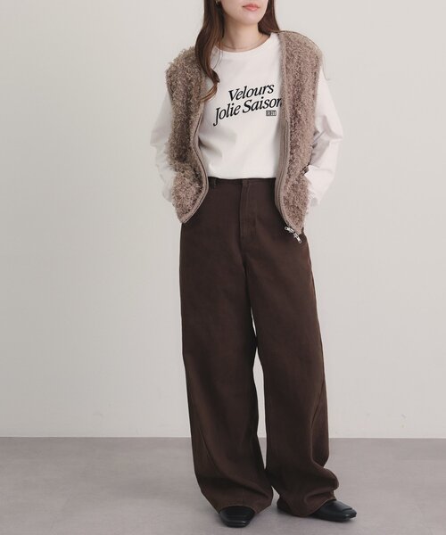 DISCOAT（ディスコート）の「フロッキーロゴアソートロングスリーブTシャツ（Tシャツ/カットソー・レディース・オフホワイト/チャコールグレー/ホワイト・FREE/SMALL）」の14枚目の写真