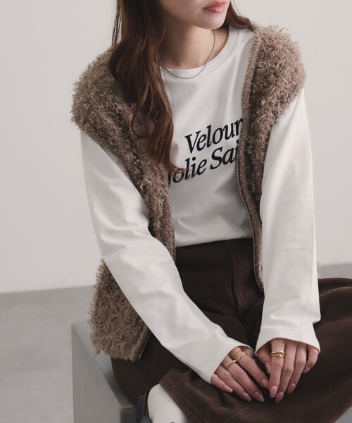DISCOAT（ディスコート）の「フロッキーロゴアソートロングスリーブTシャツ（Tシャツ/カットソー・レディース・オフホワイト/チャコールグレー/ホワイト・FREE/SMALL）」の10枚目の写真