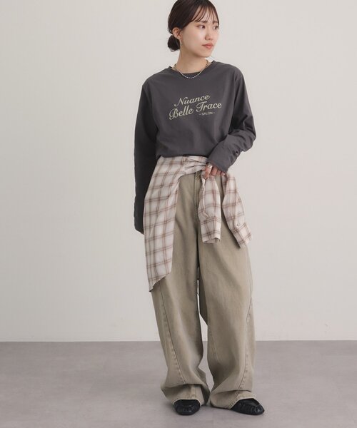 DISCOAT（ディスコート）の「フロッキーロゴアソートロングスリーブTシャツ（Tシャツ/カットソー・レディース・オフホワイト/チャコールグレー/ホワイト・FREE/SMALL）」の17枚目の写真