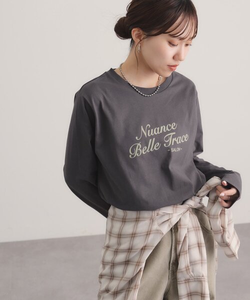 DISCOAT（ディスコート）の「フロッキーロゴアソートロングスリーブTシャツ（Tシャツ/カットソー・レディース・オフホワイト/チャコールグレー/ホワイト・FREE/SMALL）」の8枚目の写真