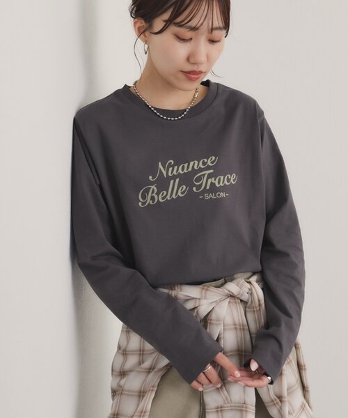 DISCOAT（ディスコート）の「フロッキーロゴアソートロングスリーブTシャツ（Tシャツ/カットソー・レディース・オフホワイト/チャコールグレー/ホワイト・FREE/SMALL）」の21枚目の写真