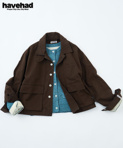 FREAK'S STORE(フリークスストア)の「havehad × FREAK'S STORE/ハブヘッド ミリタリー ジャケット(ミリタリージャケット・レディース・ブラウン/チャコールグレー・フリ-)」の8枚目の写真
